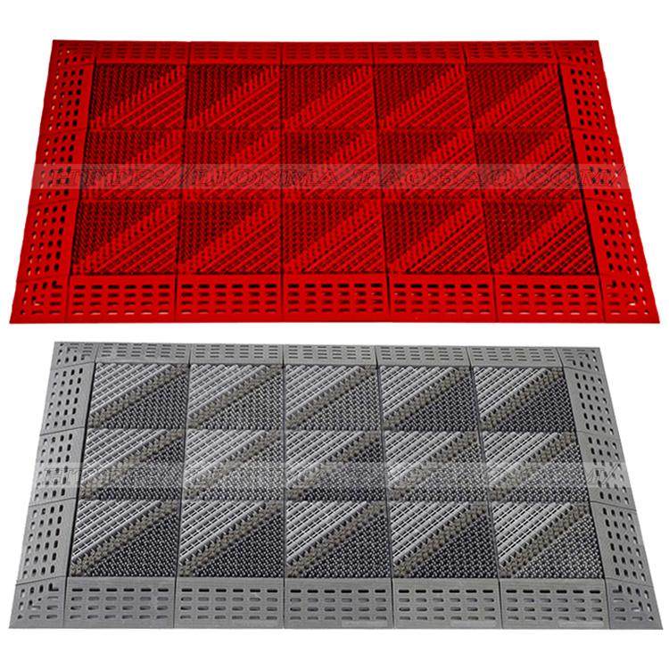 Three-in-one assembly and anti-slip plastic module dust-proof combined hydrophobic mat