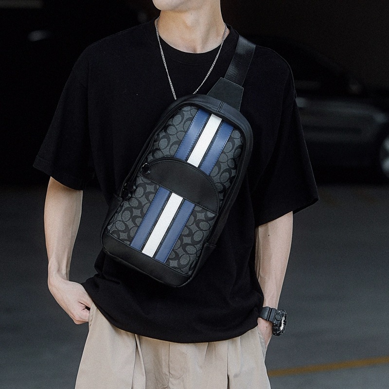 Hong Kong Male Tide Card Fashion Single Shoulder Bag Gale Large Capacity Diagonal Satchel 100 Hitch Bull Leather Chest Bag Casual Retro