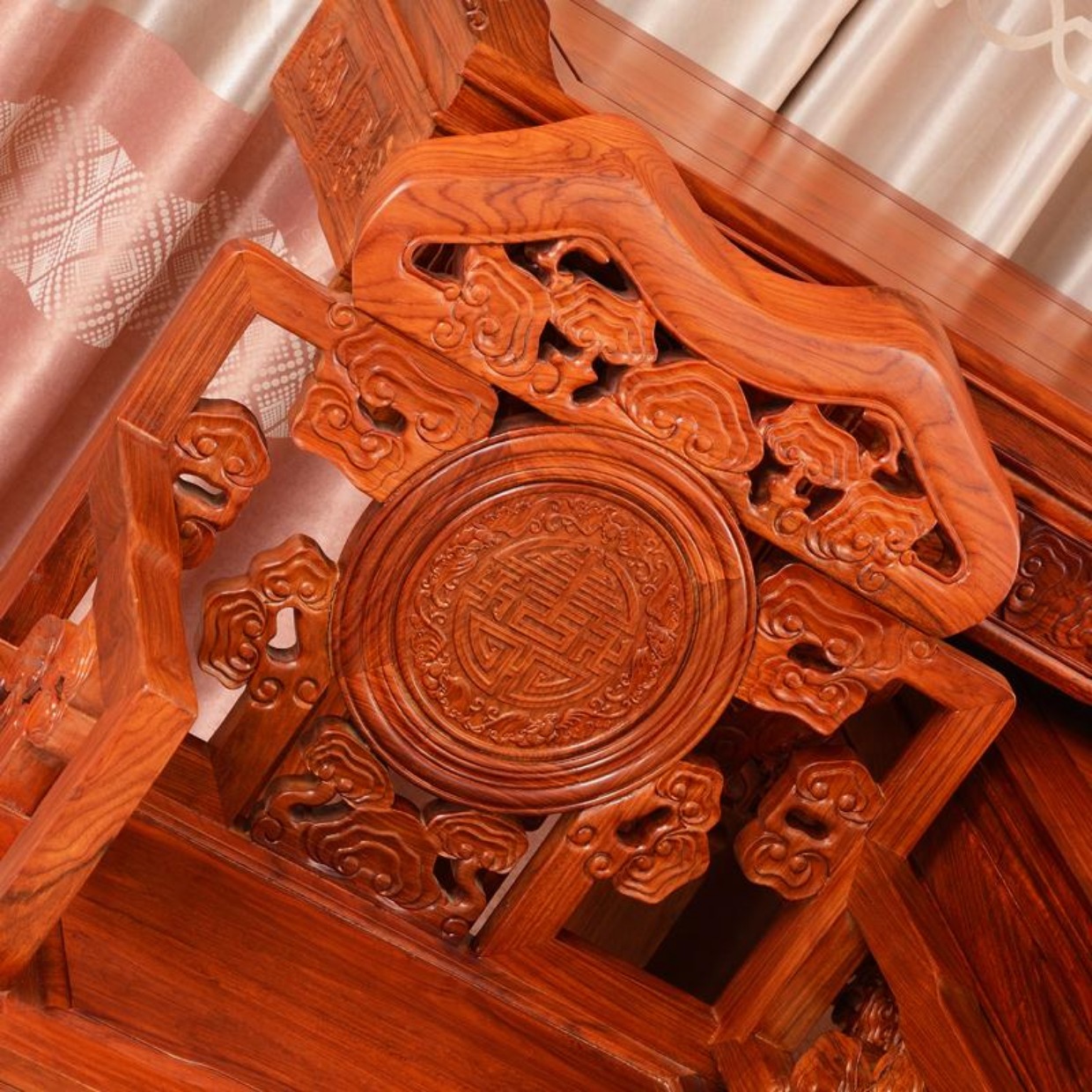 Gỗ gụ nội thất gỗ hồng mộc châu Phi Zhongtang sáu mảnh bốn mảnh gỗ hồng sắc tám bàn cổ tích kết hợp ghế Taishi - Bàn / Bàn bàn ghế gỗ