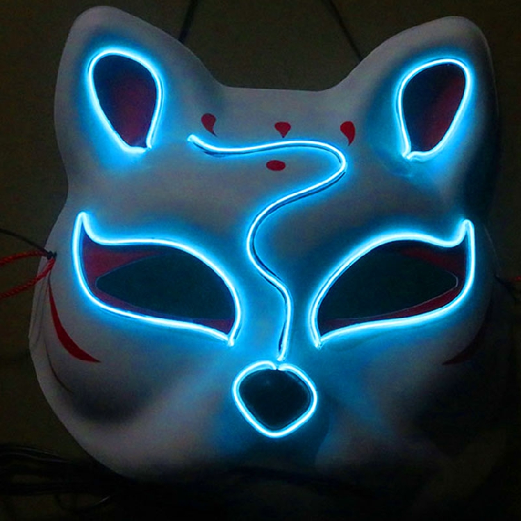 Led luminous mask and wind Japanese half-face cat cute mask vibrato with the same party party KTV night show