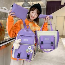 ~ ins bag female Han version high school student primary school student son department female large capacity backpack brief about double shoulder bag