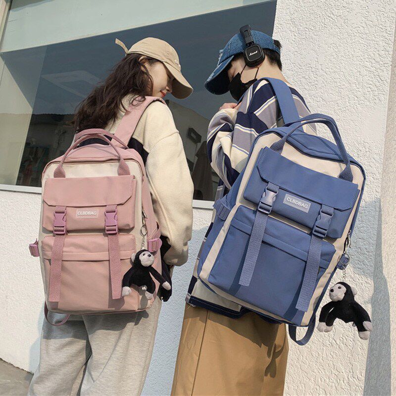 ~ Colored Bookpack female Han Edition in high school students carry bag high school high school large capacity Japanese computer backpack