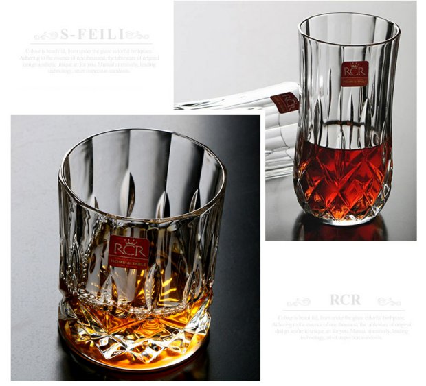 Ý RCR nhập khẩu rượu pha lê whisky ly rượu thủy tinh cốc cổ điển cốc trà xanh cốc cốc bia - Rượu vang giá treo ly rượu vang để bàn