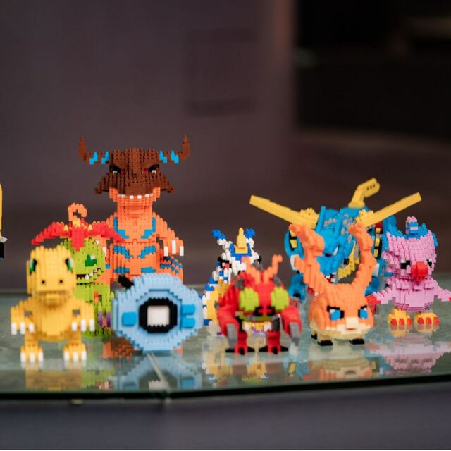 Digimon Tiny Particle Building Block Model Children's Educational Toy Agumon Gabumon Figurine Ornament