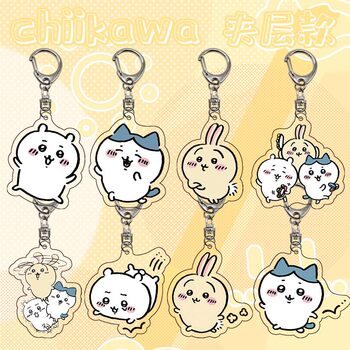 Chiikawa Merchandise Jiyikawa Keychain Usagi Koibito Cute Cartoon Backpack Acrylic Small Pendant