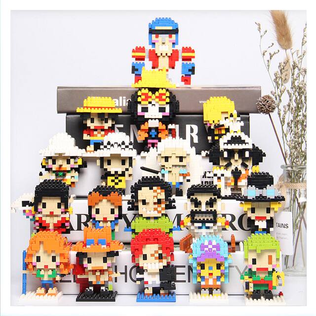 Small Particle Building Blocks Educational Adult Toys Luffy Chopper Nami Zoro One Piece Peripheral Model Ornaments