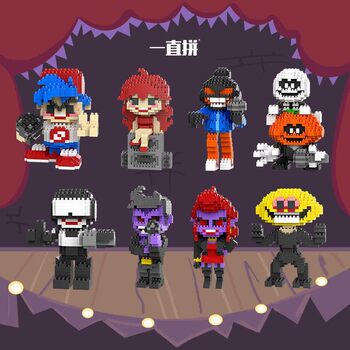 Friday Night Funkin' Friday Night Funkin' Game Peripheral Building Blocks Fnf Model Assembly Educational Toys