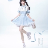 胡桃木 JK [Ангельское сердцебиение] Оригинальное платье с короткими рукавами в японской субкультуре Aqua