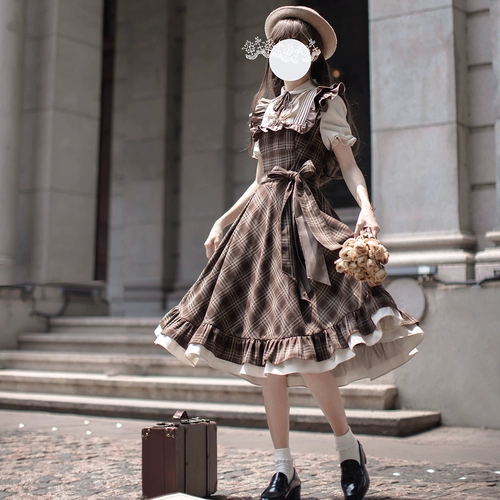 胡桃木 Оригинальный корсет, длинная юбка, стиль Лолита