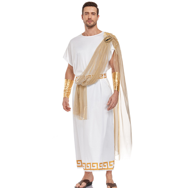 Halloween Adult Men's Greek Story Zeus King of Olympus Cosplay Costume Stage Performance Outfit
