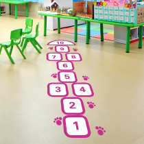 Cartoon Hopscotch plaid digital stickers Kindergarten floor floor stickers Decorative classroom layout wall stickers