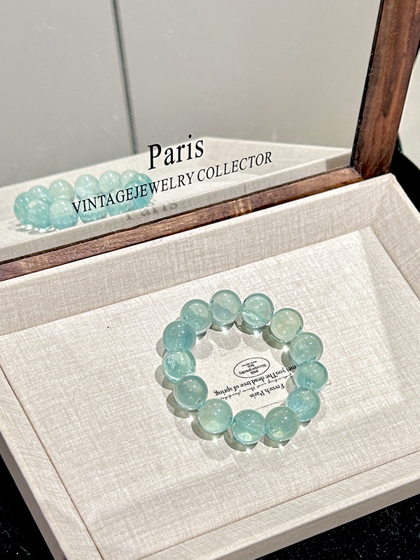 【Lime Green Bubble】Natural 12mm Ice Clear Green Fluorite Five Elements Wood Element Gift Crystal Bracelet 【Lime Green Bubble】Natural 12mm Ice Clear Green Fluorite Five Elements Wood Element Gift Crystal Bracelet
