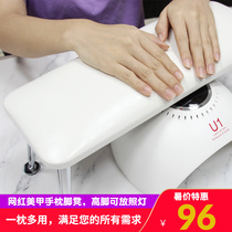 Beauty nail big hand pillow suit net red black and white leather advanced day style with phototherapy machine table cushion high footstool wrist cushion
