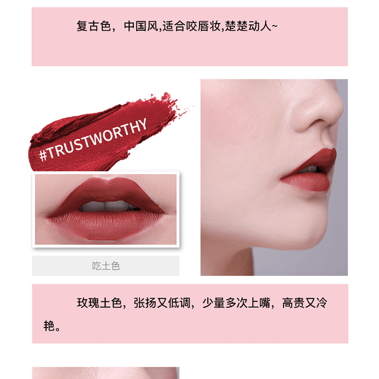 Son môi trung thành Balm ăn son môi màu đất mờ môi bóng mờ giữ ẩm lâu dài không thấm nước không dấu - Son bóng / Liquid Rouge 	son bóng espoir