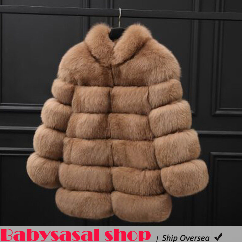Russian winter fur coat luxury thick fur jacket S-4XL large