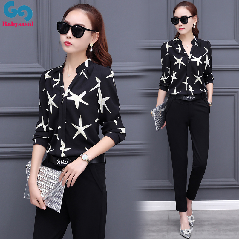 Chiffon t-shirt 2022 Korean women Slim work chiffon blouse