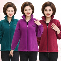 Áo khoác nữ mùa thu cho phụ nữ trung niên 40-50 tuổi tải mùa xuân và mùa thu áo len ngắn tay cho phụ nữ trung niên các kiểu áo voan tuổi trung niên