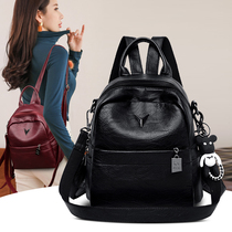Womens new Japanese and Korean cowhide Wild mini backpack fashion casual shoulder bag leather Womens Small backpack