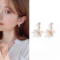 2021 summer new flower stud earrings small fresh temperament simple earrings exquisite high-end light luxury drop earrings earrings trend