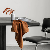 Export foreign trade surplus 100% linen napkin solid color napkin pad mouth cloth high-end western restaurant mouth cloth folded cloth