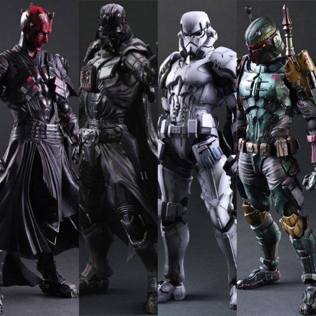 Play Arts Modified Star Wars Stormtrooper Black Warrior Boba Fett Action Figure Ornament Play Arts Modified Star Wars Stormtrooper Black Warrior Boba Fett Action Figure Ornament