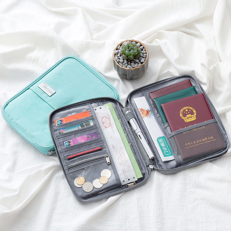 Passport protective case ticket folder multi-functional travel document storage bag portable bill document account book finishing bag