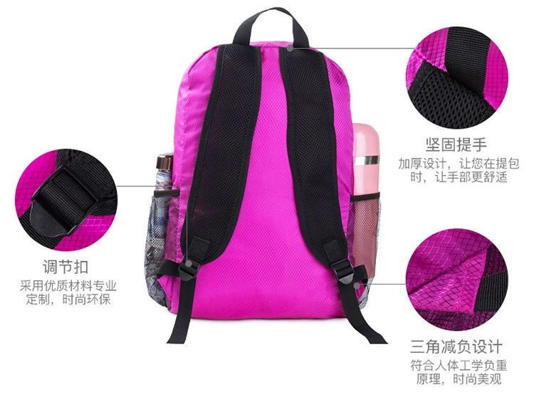 Ba lô ngoài trời Nam và nữ Có thể gập lại Ba lô Ultra Light Skin Pack Du lịch xách tay Túi du lịch chống nước Túi sinh viên