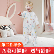 Baby sleeping bag summer thin baby gauze split leg cotton pajamas spring and autumn summer General newborn children anti kicking quilt