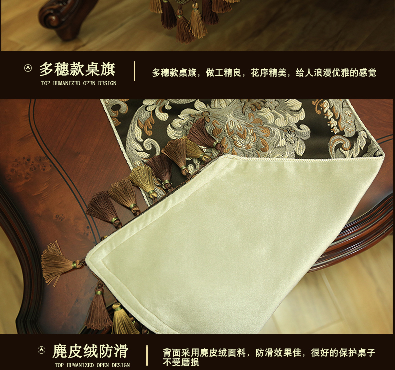 Phong cách châu Âu khăn trải bàn bàn cà phê vải bảng bảng runner vải Luxury bàn trà tủ TV cờ Mỹ cờ đuôi nheo - Khăn trải bàn khăn bàn