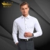 Golden Shield Mùa xuân và mùa thu Mới dành cho nam Áo sơ mi trắng tay dài Business Casual Slim Men Màu áo cổ rắn áo sơ mi nữ đẹp 2020 Mùa xuân