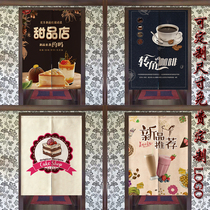 Custom milk tea dessert fabric door curtain Cafe bakery Kitchen door curtain Pizzeria cold drink shop leisure curtain