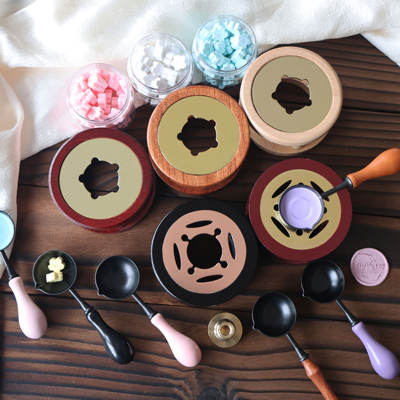 Lacquer seal accessories, vintage rosewood, beech, wax melting furnace, macaron handle, wax melting lacquer spoon
