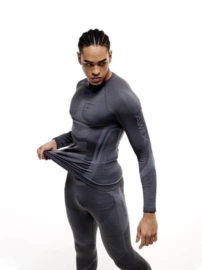 [Nanen & Awex Collaboration] Merino Wool Ski Quick-Dry Clothing Gradient Compression Knitzonex Men's Style