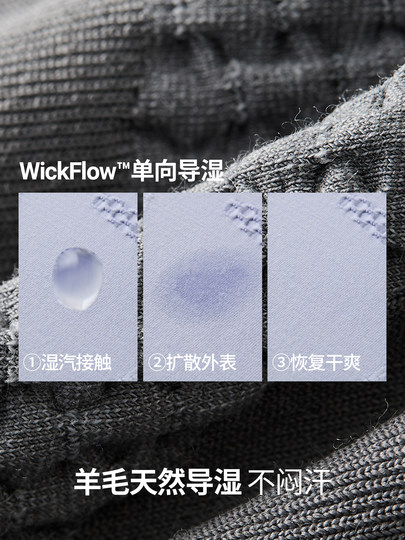 Nanend Nanen [Ice Weave] Merino Wool Ski Quick-Dry Clothing for Men and Women, Outdoor Thermal Underwear for Winter