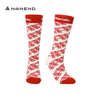 Nandn Outdoor Ski Long Socks for Men and Women, Wool Warm Thickened Sweat-Absorbent Patterned Long Socks, Quick-Drying
