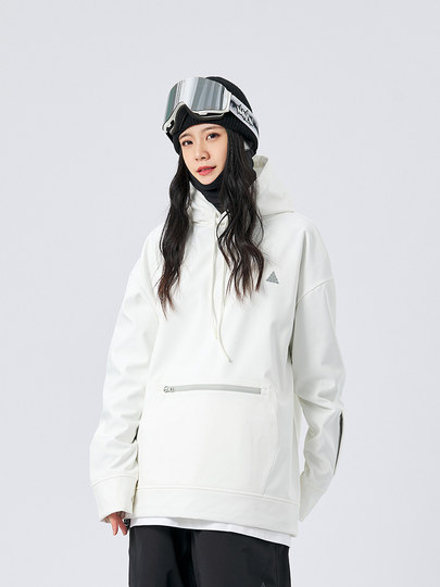 Nanen Thickened Ski Sweatshirt, Snowboard Thermal Base Layer, Winter Waterproof Outdoor Hoodie, Solid Color Inner Layer