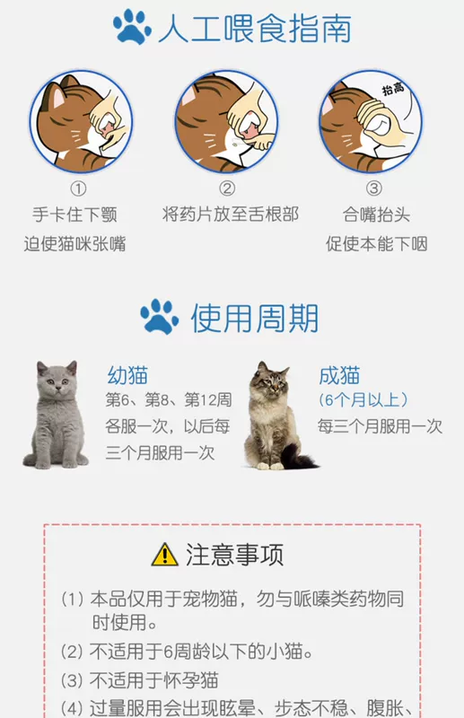 Thuốc diệt giun sán mèo đơn độc bán thuốc diệt côn trùng vào cơ thể mèo - Cat / Dog Medical Supplies