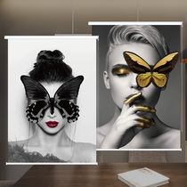 Beauty Roller Blind Toilet Bathroom Kitchen Bathroom Waterproof Roll-up Lifting Shading Shading Decoration Free Punching Curtains