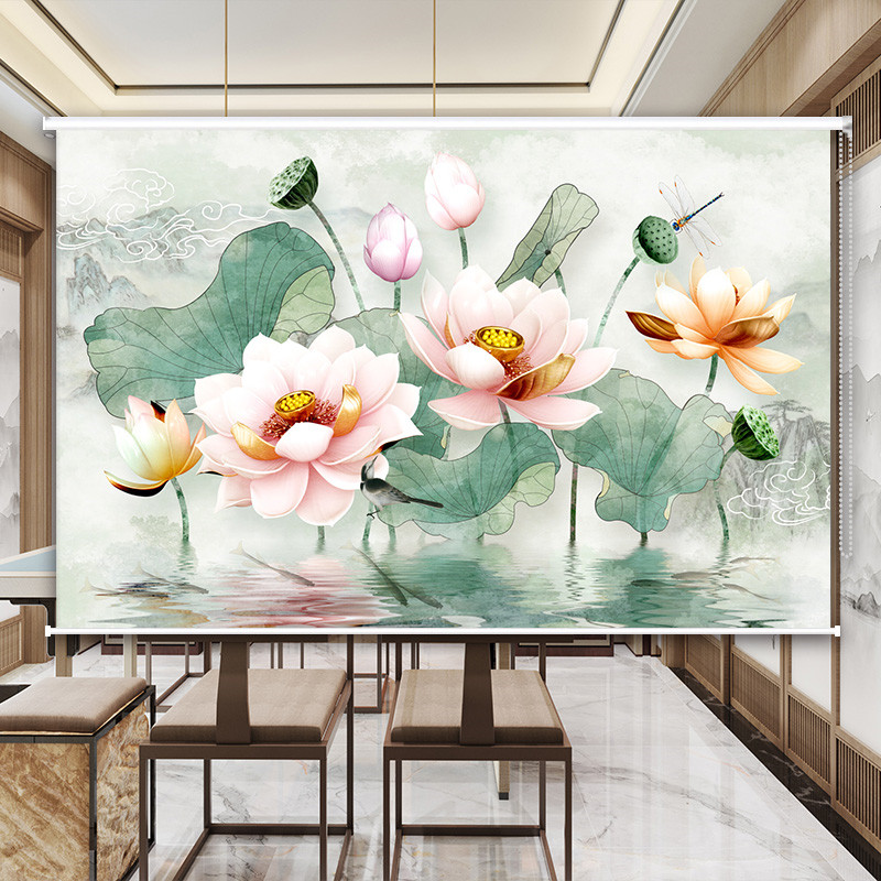 Customized home and wealthy curtains living room bedroom roller shutter hand pull lift balcony powder room shading waterproof free punch