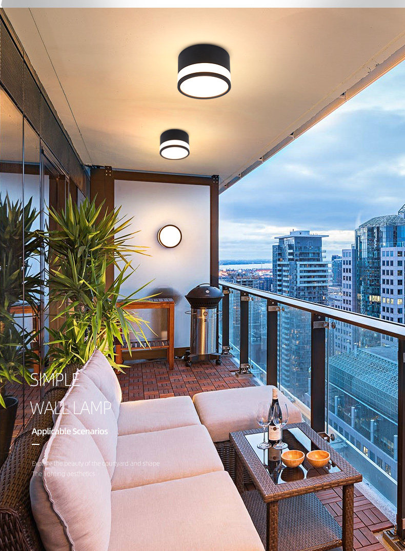 Открытый стене 山沃照明户外防水明装筒灯庭院别墅入户门口走廊阳台阳光房壁灯 Samvol