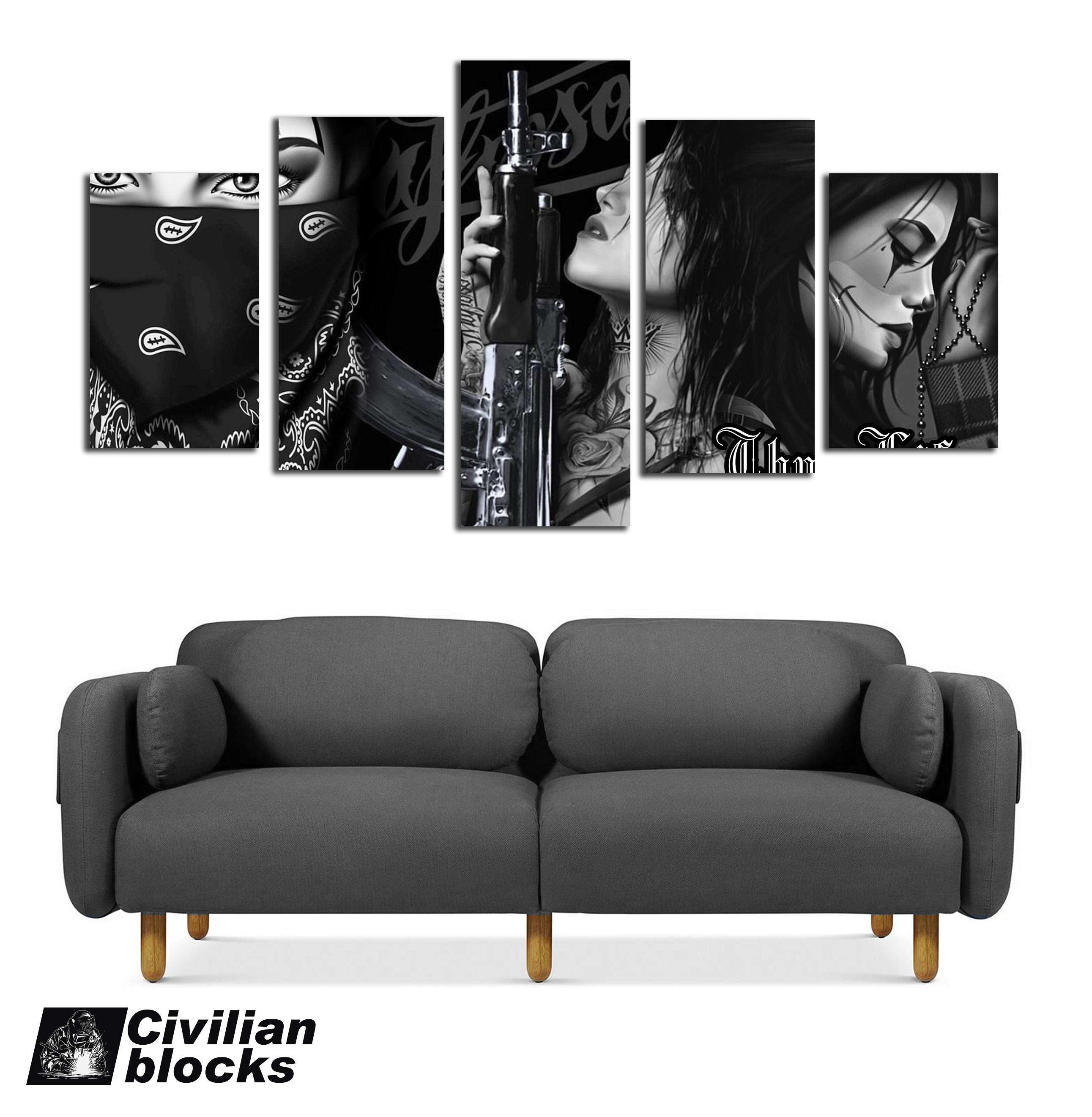 West coast chicano oldschool floral body word hiphop hip hop rap gangster hardcore unframed painting