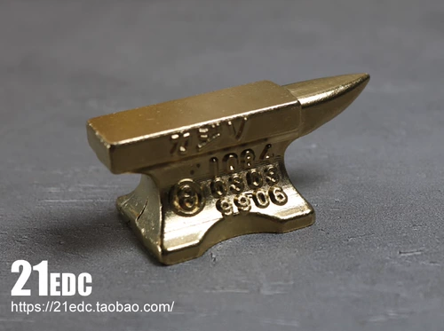 21EDC Латунная ретро старомодная маленькая наковальня, чистое кузнечное долото, медная колодка, кузнечный инструмент, пресс-папье, украшения в индустриальном стиле