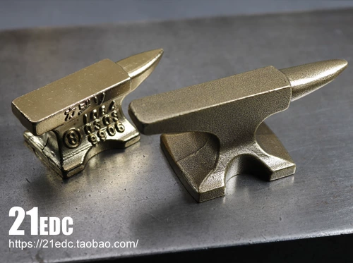 21EDC Латунная ретро старомодная маленькая наковальня, чистое кузнечное долото, медная колодка, кузнечный инструмент, пресс-папье, украшения в индустриальном стиле