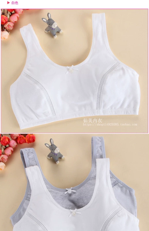 Cô gái áo ngực thời kỳ phát triển cotton học sinh trung học cơ sở nhỏ vest đồ lót thể thao không có vòng thép mỏng mùa hè