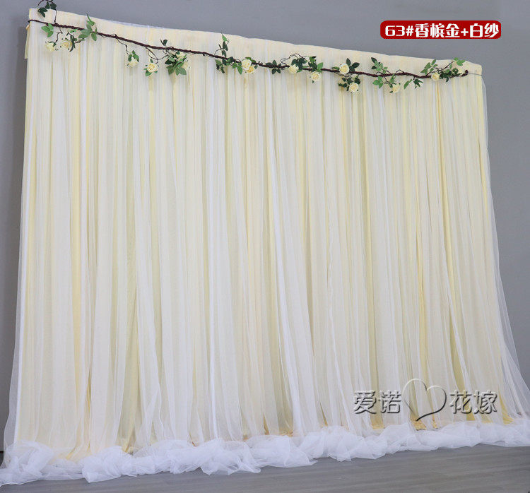 New Wedding Celebration Background Yarn Mantle Wedding Stage Tennis drape Mantle Decoration Curtain birthday party anchor venue View placement
