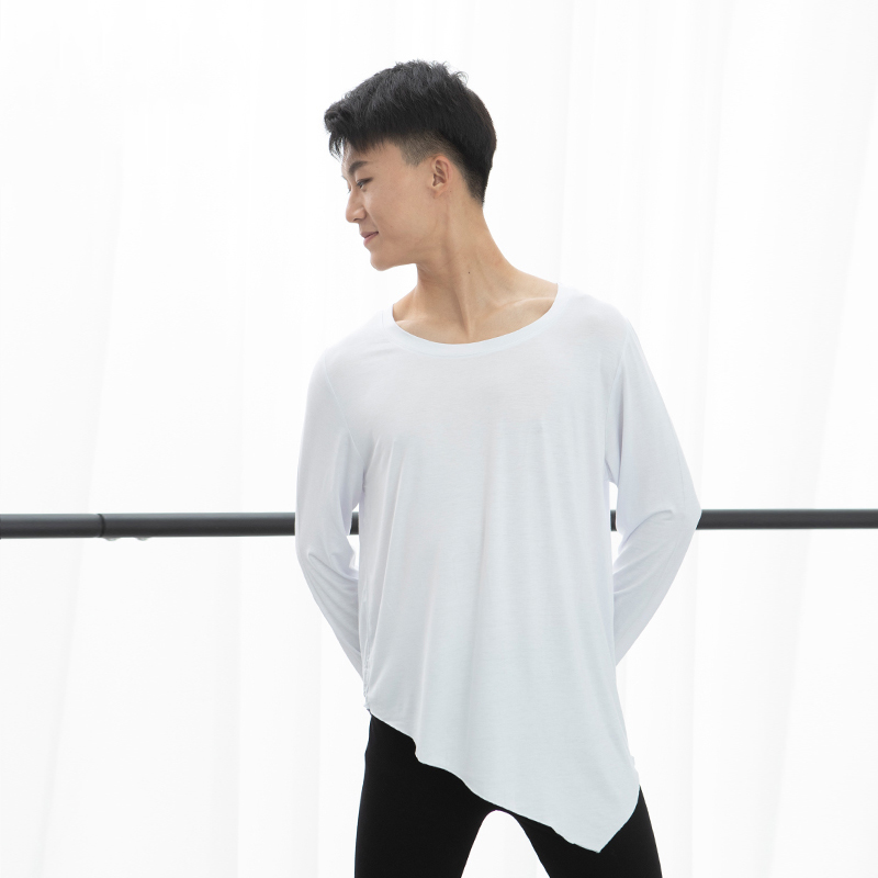 Modal long-sleeved loose modern dance practice clothes boys body ballet t-shirt dance student practice clothes