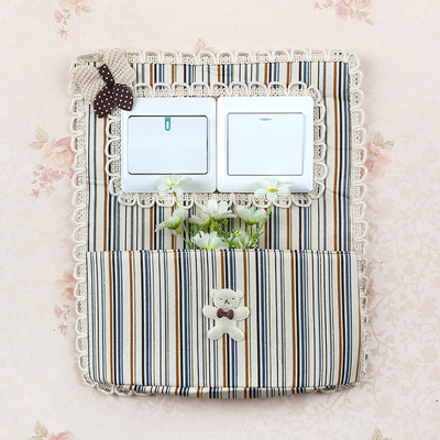 One piece double switch with pocket switch sticker mobile phone charging companion switch protective cover Cute style switch cover