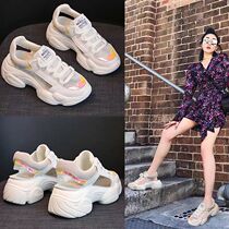 Dadong Net red sandals womens summer ins small white casual shoes Korean version of Joker sneakers tide dad shoes