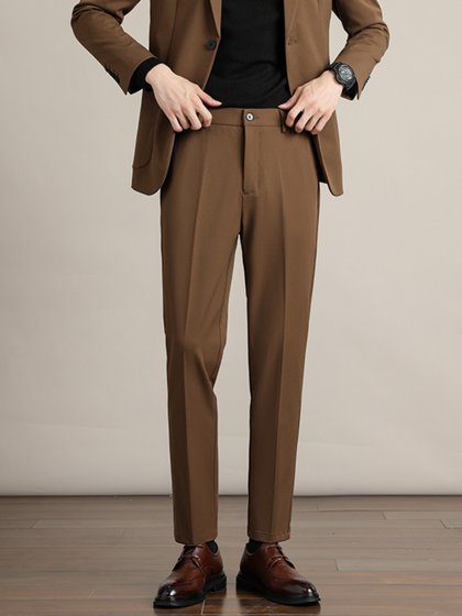 春季裤子男胖子大码西裤男加肥加大直筒西装裤高级感垂坠感通勤裤