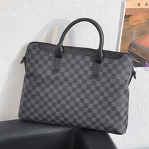 Hong Kong leather mens handbag file computer package light business business travel single shoulder pack
